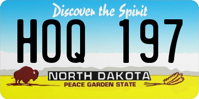 ND license plate HOQ197