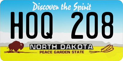 ND license plate HOQ208