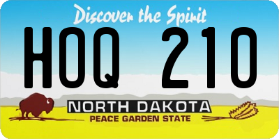 ND license plate HOQ210