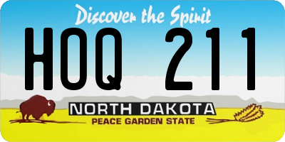 ND license plate HOQ211