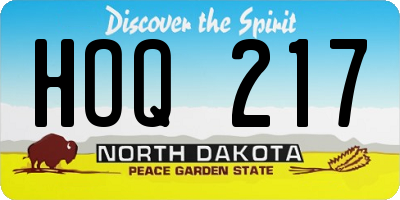 ND license plate HOQ217