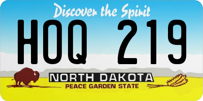 ND license plate HOQ219