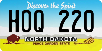 ND license plate HOQ220