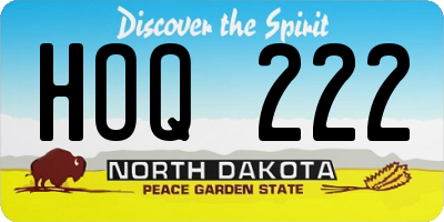ND license plate HOQ222