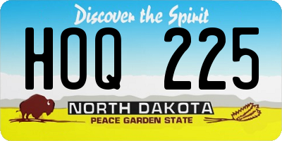 ND license plate HOQ225