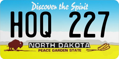 ND license plate HOQ227