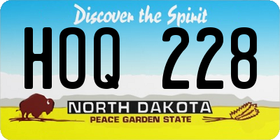 ND license plate HOQ228