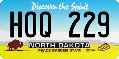 ND license plate HOQ229