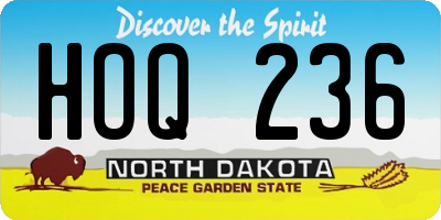 ND license plate HOQ236
