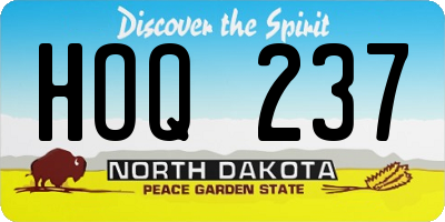 ND license plate HOQ237