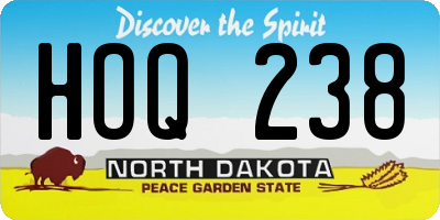 ND license plate HOQ238