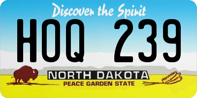 ND license plate HOQ239