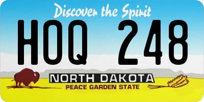 ND license plate HOQ248