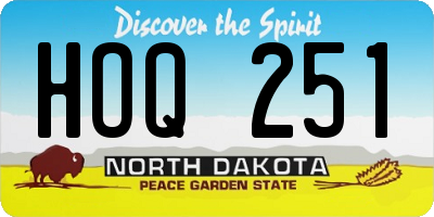 ND license plate HOQ251