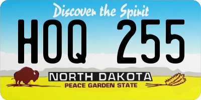 ND license plate HOQ255