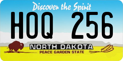 ND license plate HOQ256