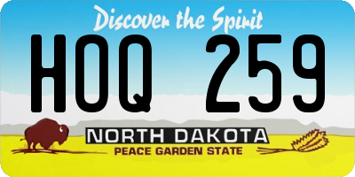 ND license plate HOQ259