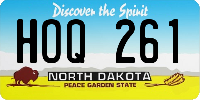ND license plate HOQ261