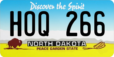 ND license plate HOQ266
