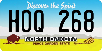 ND license plate HOQ268