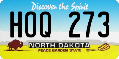 ND license plate HOQ273