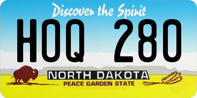 ND license plate HOQ280