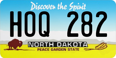 ND license plate HOQ282