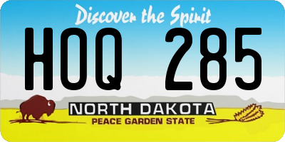 ND license plate HOQ285