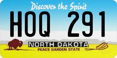 ND license plate HOQ291