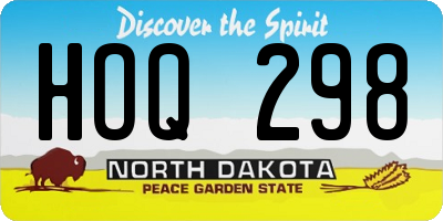 ND license plate HOQ298