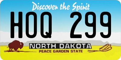 ND license plate HOQ299