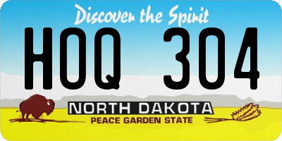 ND license plate HOQ304