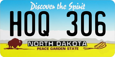ND license plate HOQ306