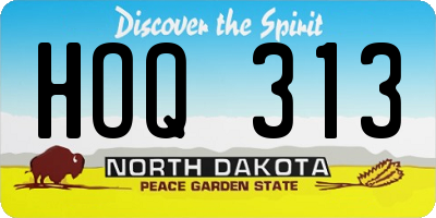 ND license plate HOQ313
