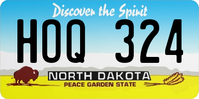 ND license plate HOQ324
