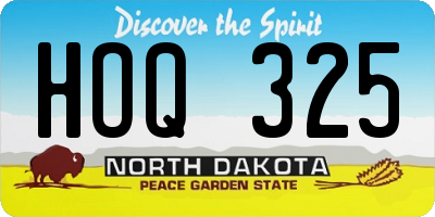 ND license plate HOQ325