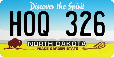 ND license plate HOQ326