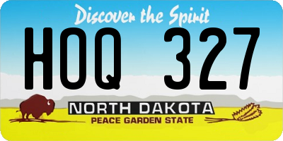 ND license plate HOQ327