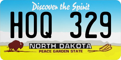 ND license plate HOQ329
