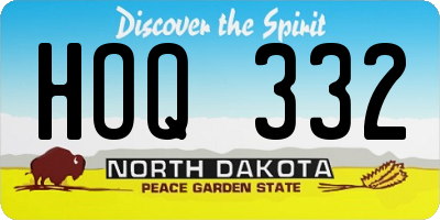 ND license plate HOQ332