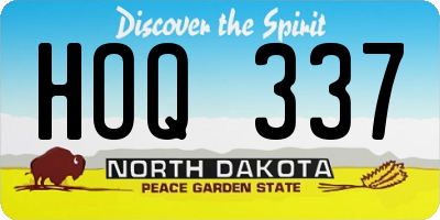 ND license plate HOQ337