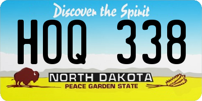 ND license plate HOQ338