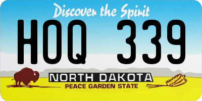 ND license plate HOQ339
