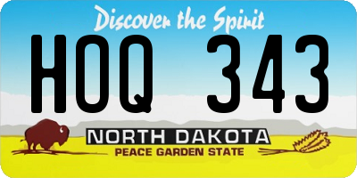 ND license plate HOQ343