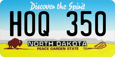 ND license plate HOQ350