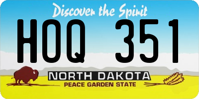 ND license plate HOQ351