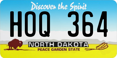 ND license plate HOQ364