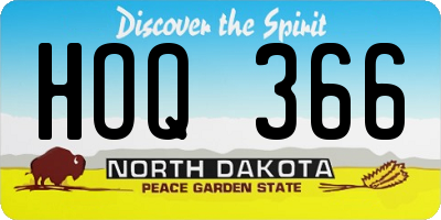 ND license plate HOQ366