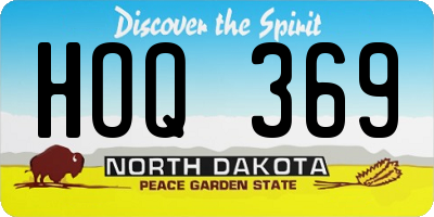 ND license plate HOQ369