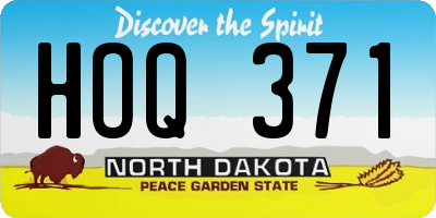 ND license plate HOQ371